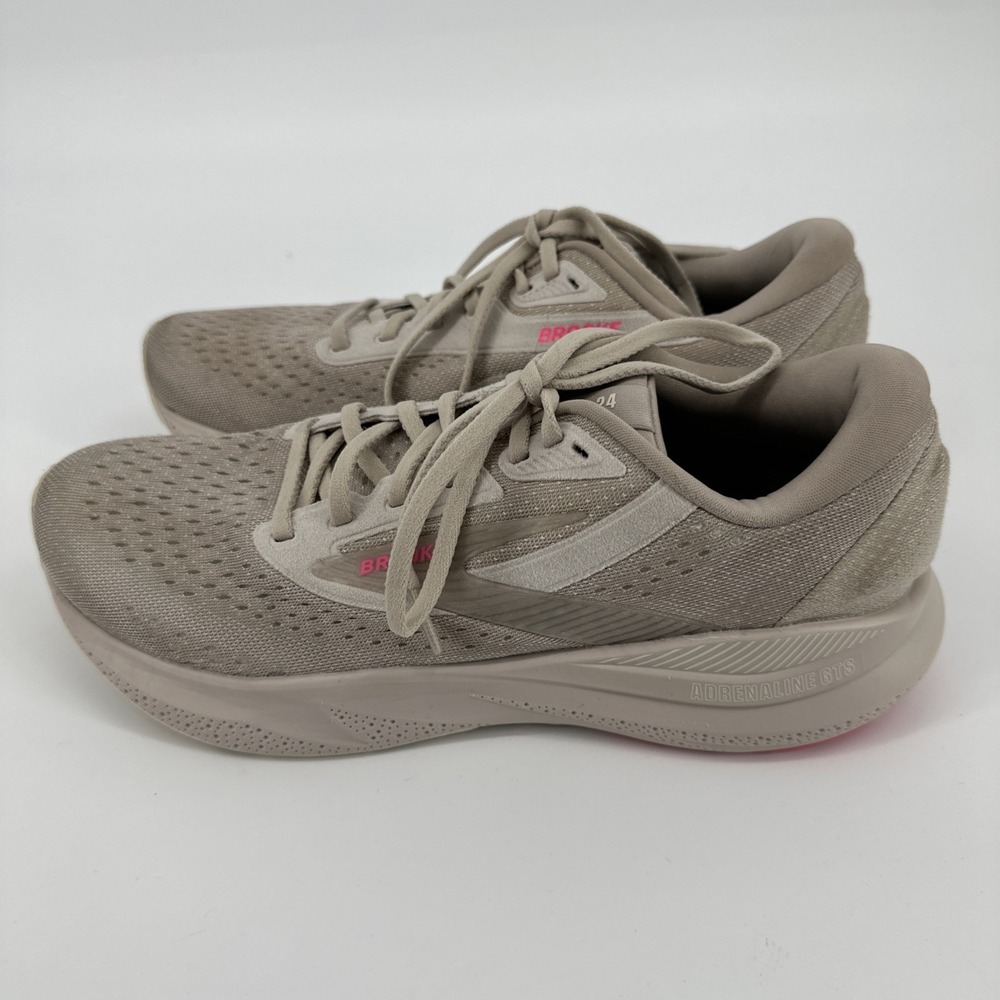 Brooks Adrenaline GTS 24 Women's Size 10.5 US Sneakers Mesh Beige NO INSOLE